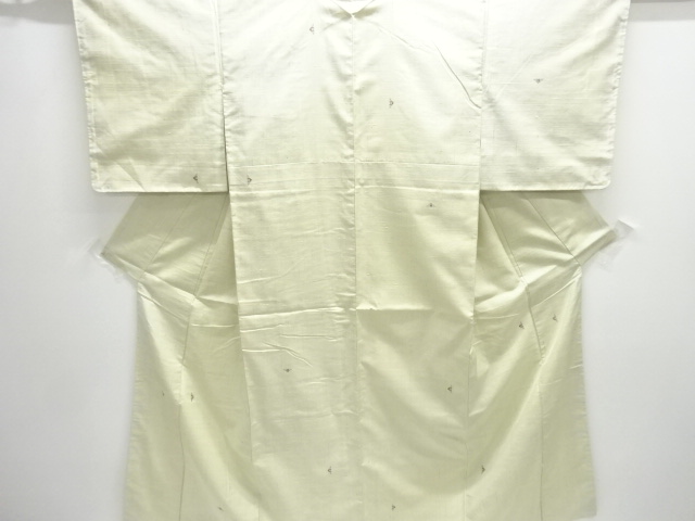 JAPANESE KIMONO / ANTIQUE KIMONO / SILK / TSUMUGI / WOVEN ABSTRACT PATTERN